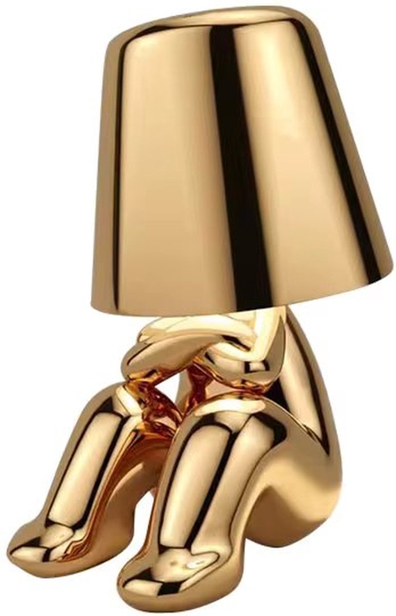 Luxus Europe - Bins Brother Tafellamp - Goud - Decoratieve Tafellamp - Tafellamp slaapkamer - Draadloos - Dimbaar