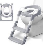 BOTC WC Verkleiner - WC Verkleiner met Trapje - Toilettrainer met Opstapje - Potje peuter - Wit/Grijs