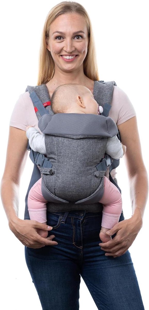 Draagzak van pasgeborene tot peuter - alle posities - voor en achter dragen - inclusief bandana-slabbetje - 36-145 kg houder