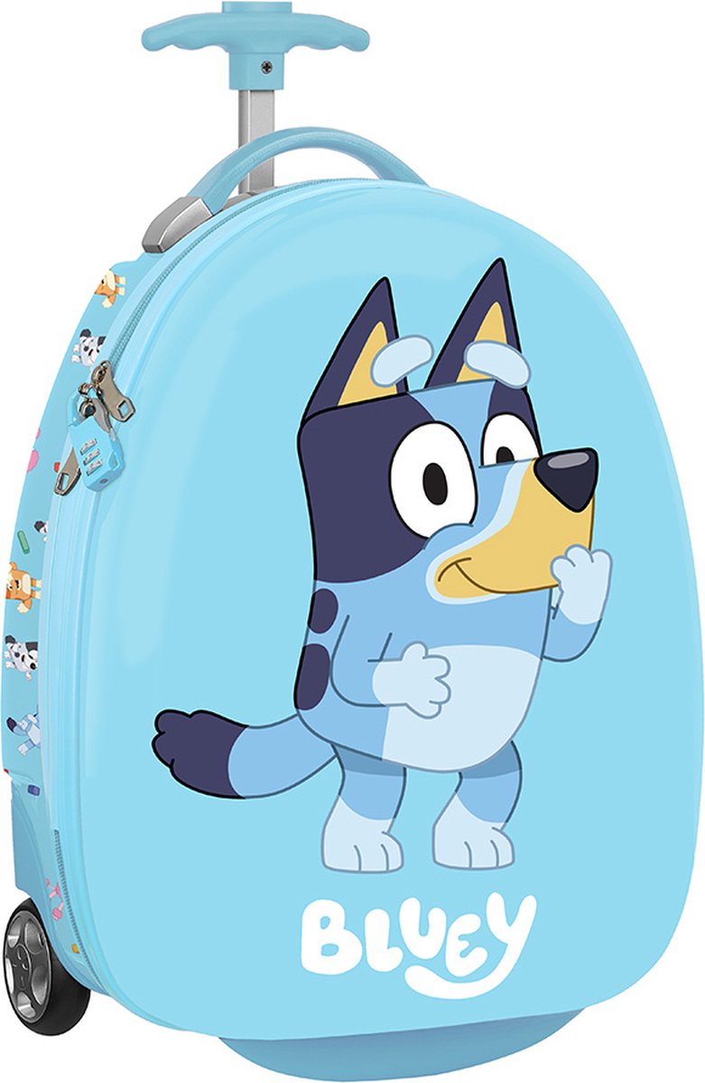 Bluey Koffer Kinderen Opvouwbare Trolley Bag Wielen Cabinekoffer Handbagage Uitbreidbare Handgreep Reisaccessoires 46x30x14cm 15L, roze, S (L46cm x W30cm) 15L