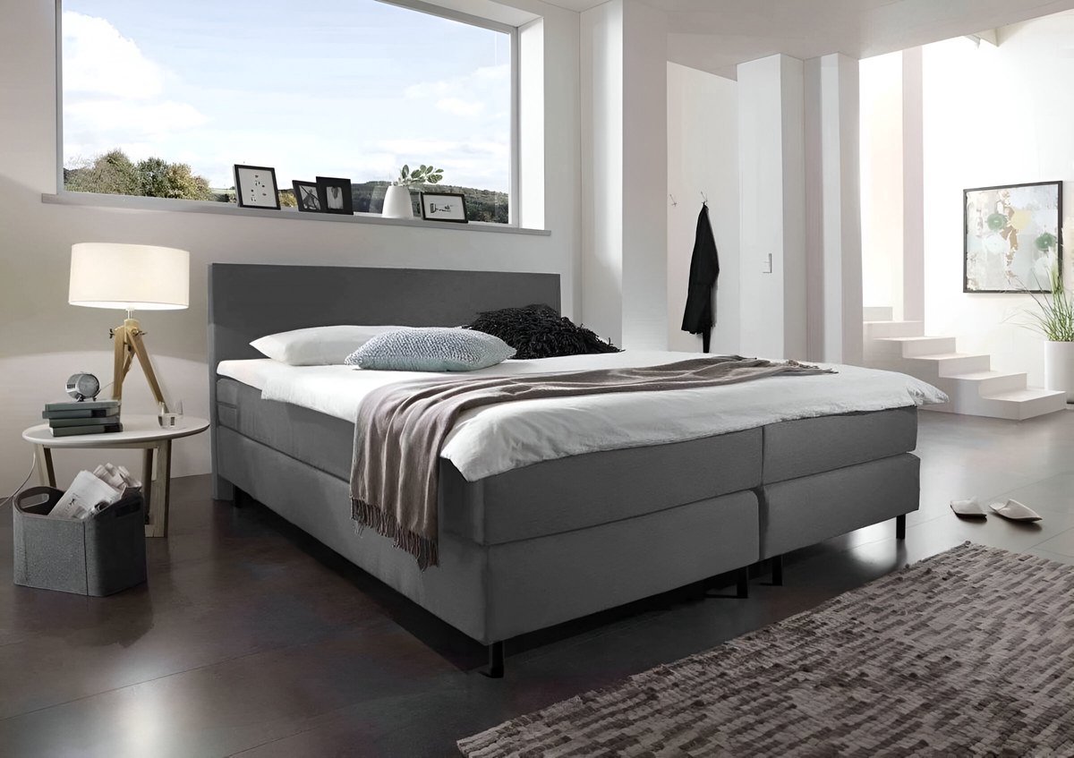 Beddenbriljant Boxspring Bravo - 160x200 - Antraciet - - Beddenbriljant - €449,00