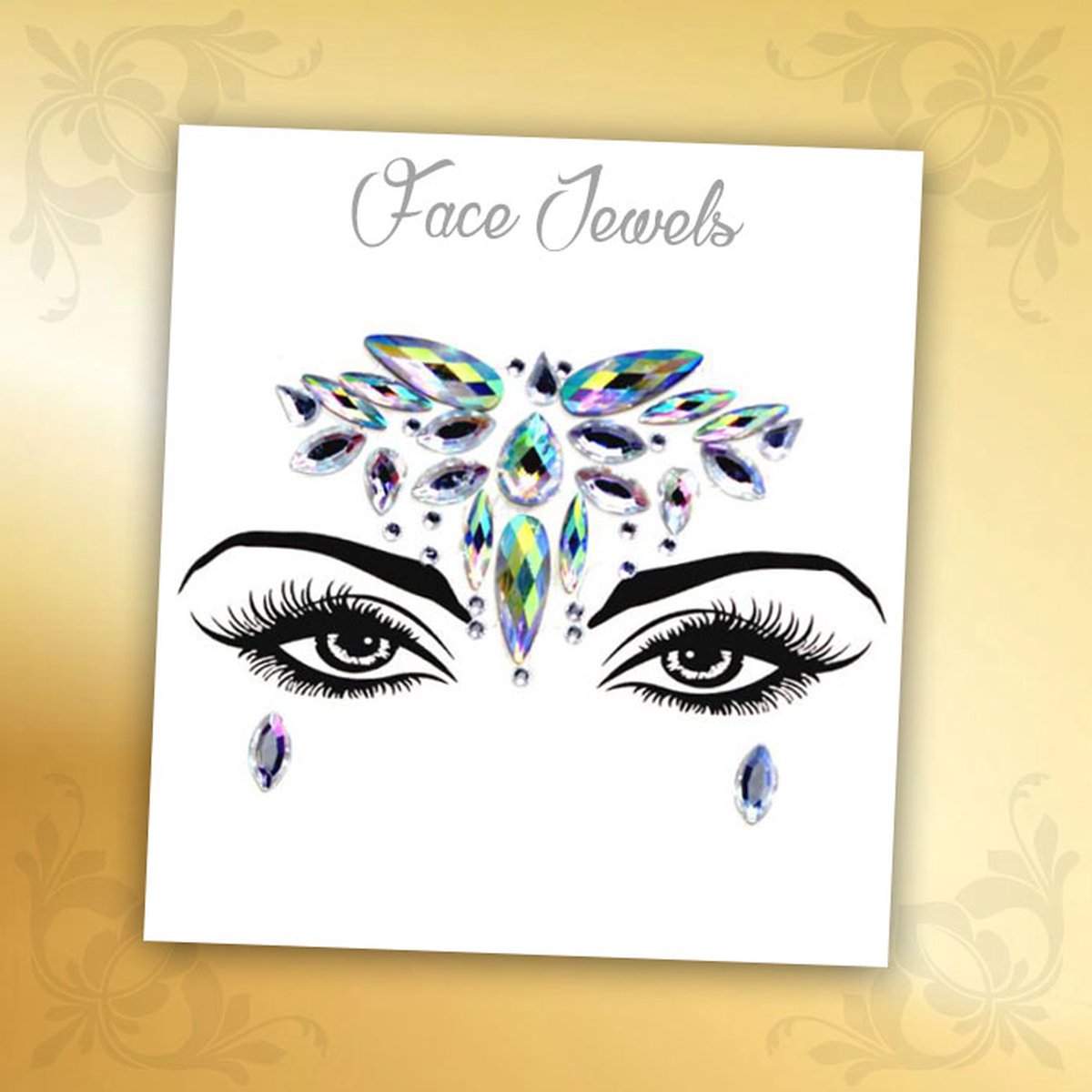 Glitter Face Jewels Diamant - Festival Zilver Glitters - Steentjes Strass met Plaklaag - Plak Diamantjes voor Lichaam en Gezicht - Rhinestone Diamonds Gems Euphoria - Versiering Make-up
