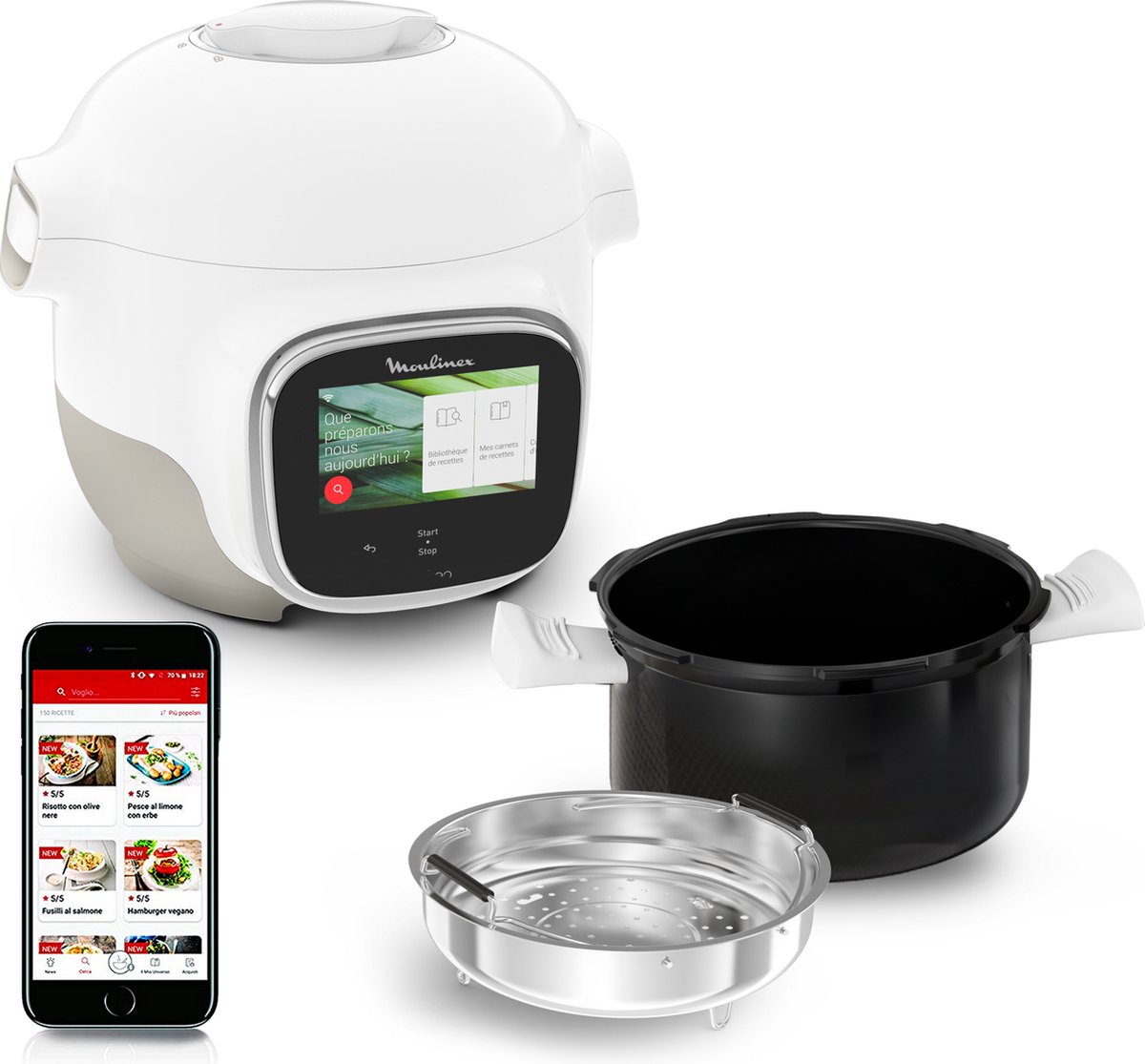MOULINEX Cookeo Touch Mini 3L Smart connected multicooker CE922110 - 100 gratis bonnen