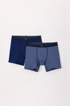 Woody duopack boxer homme - rayé bleu foncé (long) - 242-12-QLC-Z/057 - taille XXL