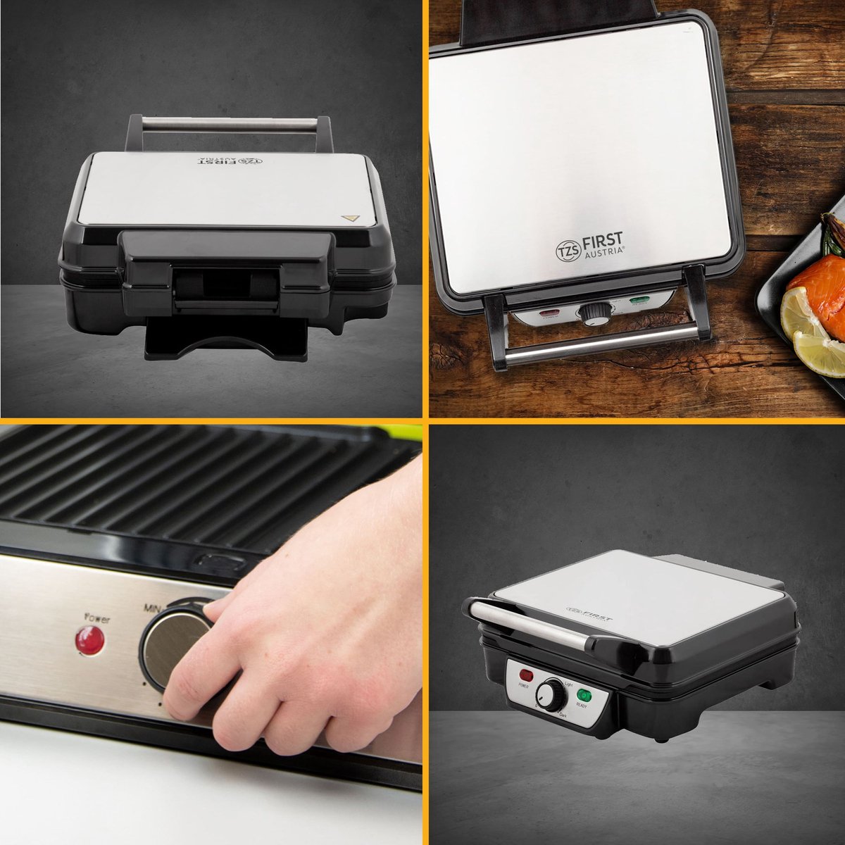 TZS First Austria Contactgrill 1800W - compact tafelmodel thumbnail 2