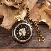 ECSiNG Montre De Poche Quartz Vintage – Boîtier Poli Acier Avec Chaîne – Chiffres Romains – Idéal Homme & Femme – Cadeau Anniversaire