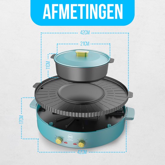 SEZGoods 2-in-1 Chinese Hotpot & Koreaanse BBQ - Partypan - Roestvrij staal — afbeelding 5