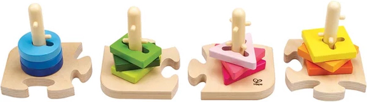 Hape Creatief Steekkralen Puzzel - Houten Vormpuzzel voor Peuters vanaf 18 Maanden, 16 Stukjes — afbeelding 7
