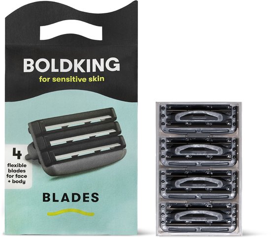 Boldking Scheermesjes Sensitive - Scheermes Man & Vrouw - Scheerset Gevoelige Huid - Heren & Dames - 4 Razor Blades Mannen