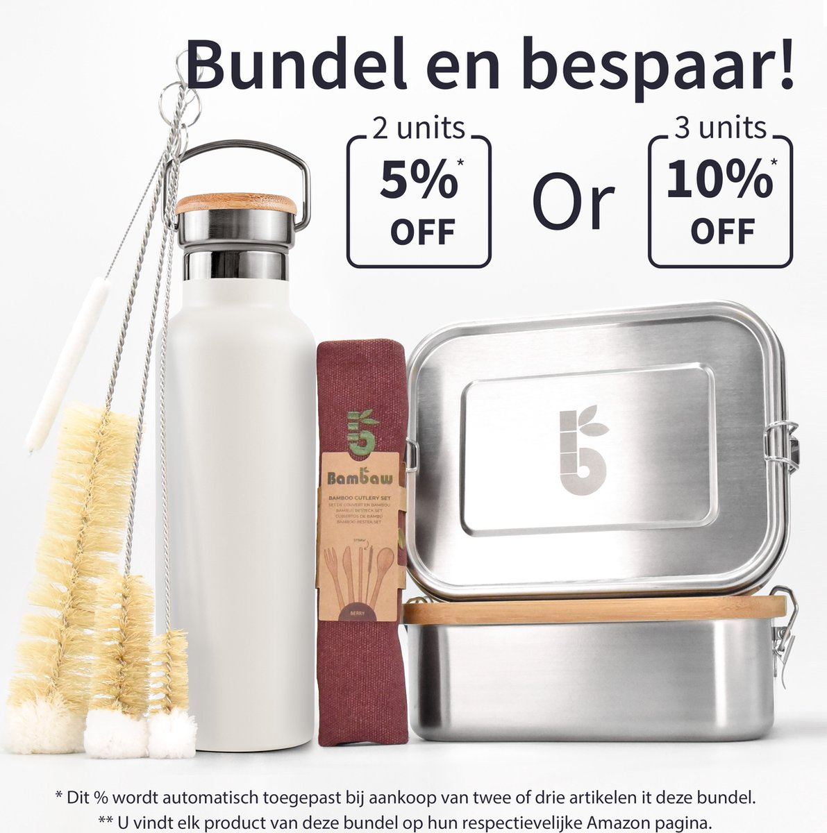 Bambaw® 1 Liter RVS Thermosfles - Isoleerfles, Dubbelwandig, Lekvrijen, loodvrij en Plasticvrij Geïsoleerde Fles met Bamboe Deksel voor Warme en Koude Dranken - Ideaal voor Reizen, Werk, Yoga, Wandelen en Dagelijks Gebruik – wit — cadeau in Sport & Outdoor - foto 6