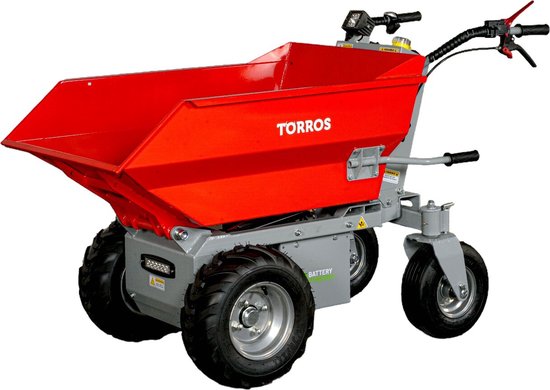 Elektrische dumper 500kg 216 liter met manueel kippen, batterij 48V Torros MED502 van Merkloos	 — afbeelding 2