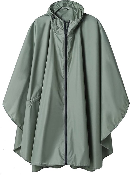 Geweo Regenponcho - Regenjas Raincoat - Fiets Regenjas - Regencape - Outdoor Wandelponcho - Lichtgewicht - Ademend - Heren Dames - One Size - GROEN