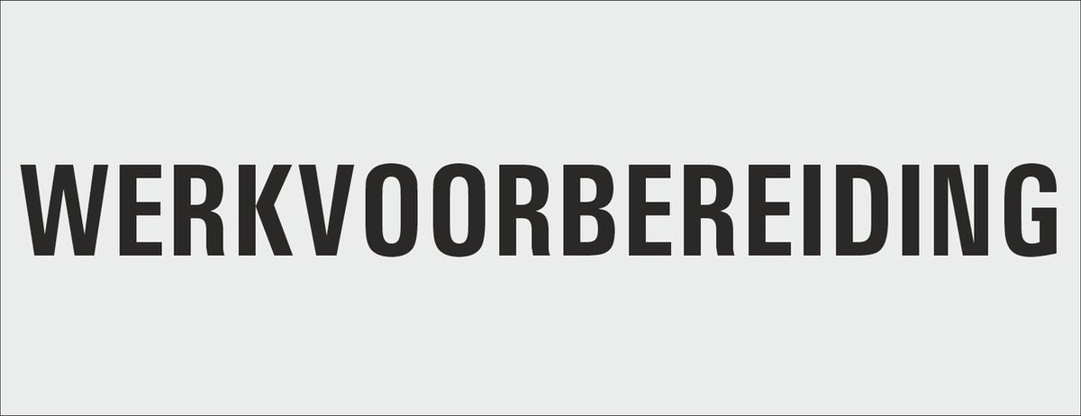 werkvoorbereiding deurbordje - deur - tekstbordje - zelfklevend - geanodiseerd aluminium - 130 x 50 mm. - dikte 0,5 mm. - 5 jaar garantie!