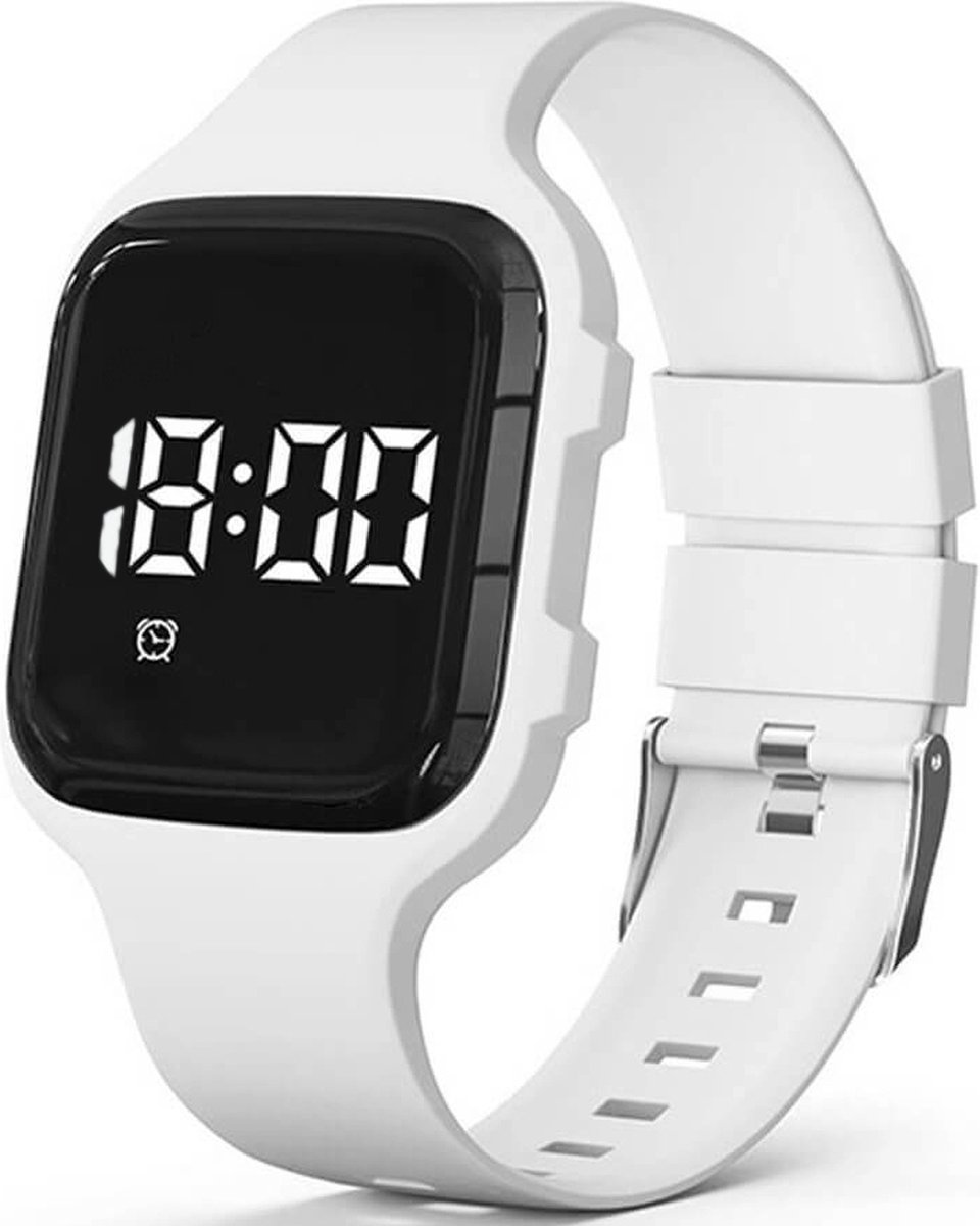 Goedkoopste Herinnerings/alarmhorloge medicatie of plaswekker -kinderen- ouderen -slechthorende- beginnende Dementie- USB oplaadbaar-vierkant wit - 15 tril-alarmen - countdown timer