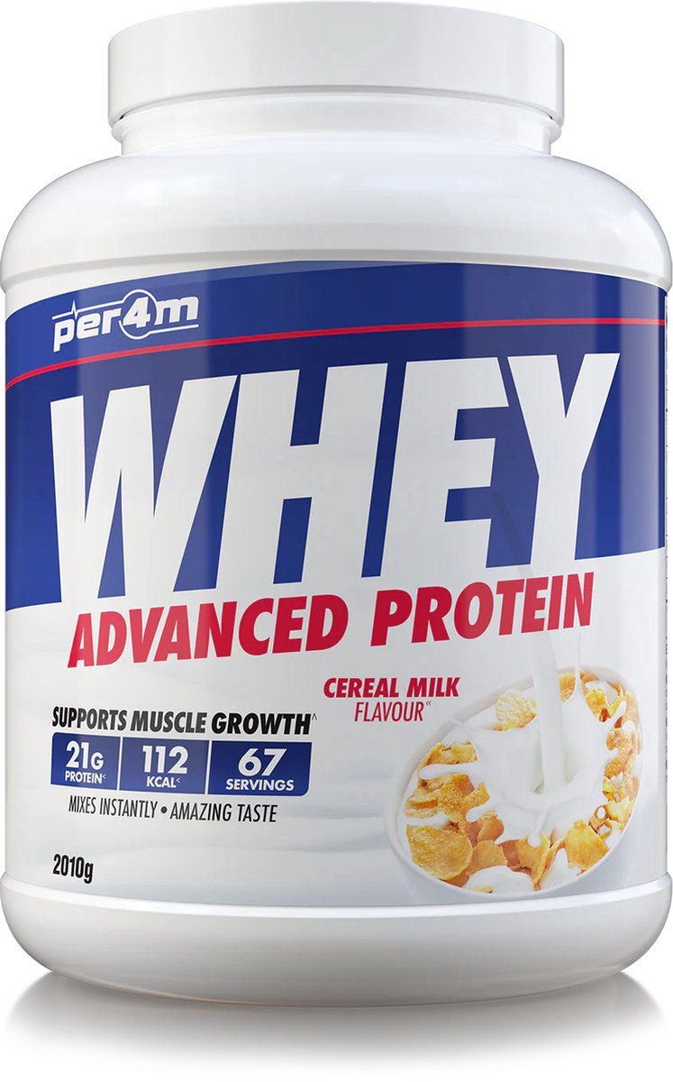 Goedkoopste Per4m - Advanced Whey Protein - Cereal Milk - Proteine poeder - Eiwit shake - Eiwitpoeder - 2.01kg - Whey Protein - Eiwitshakes - Whey Proteine - Protein - Proteine - Proteine Shake - Shake - Fitness - Krachttraining - Gym