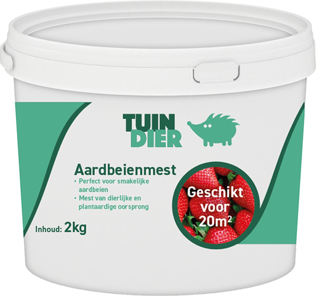 Aardbeien meststof | TUIN-DIER® | Aardbeien mest | Aardbeien voeding | Aardbeienmest | 100% natuurlijk | In handige bewaaremmer | 2.000 gram | 2 kilogram