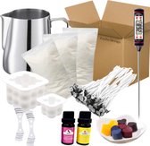 ZoeZo Design - Kaarsen maken starters set - L set - Perfect voor beginners - Zelf kaars maken - Hobby en creatief - incl. kubus kaars mal groot en klein - Candle making kit - Lonten - Geurolie - Gietvorm - Paraffine wax - Starterspakket