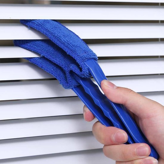 Jaloezie reiniger met 4 vervangdoekjes en microvezeldoek – blauw