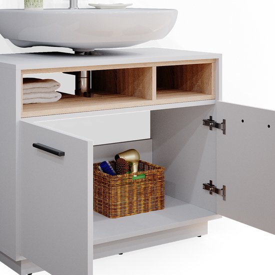 Wastafelkast R-Line Wit Hoogglans 80 cm zonder werkblad Vicco | Wit
