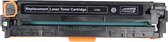 Zwarte laser tonercartridge met oranje en groene accenten. "Replacement Laser Toner Cartridge 210A" staat erop.
