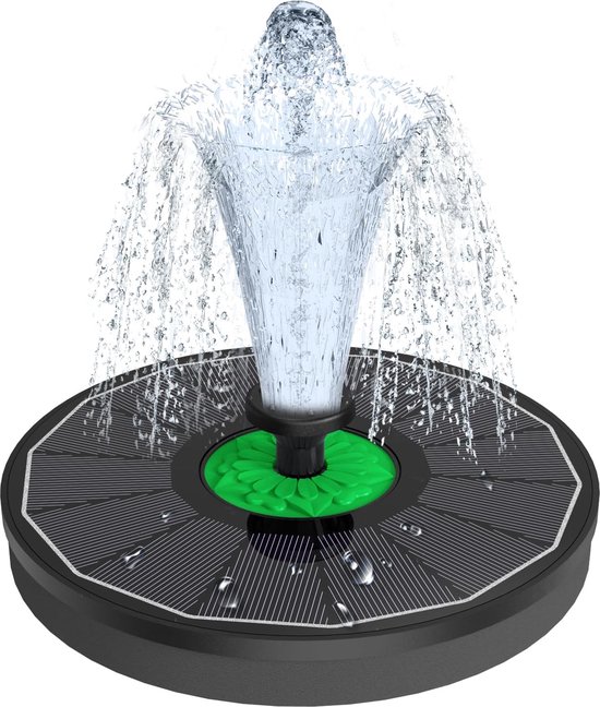 Fontein op zonne-energie voor buiten met 35 W upgrade - 2024 editie - doe-het-zelf sproeieffecten - drijvende fonteinpomp - tuin vogelbad vijver waterspel