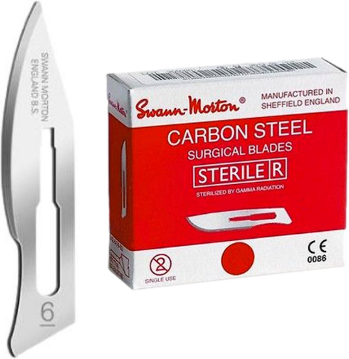 Swann Morton mesjes steriel 6 Swann Morton - RVS - Past op houder nummer 3 - Nummer 6