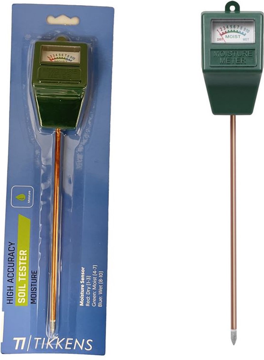 TIKKENS® Vochtmeter Bodem Planten - Vochtigheidsmeter Bloemen/Planten - luchtvochtigheidsmeter - tuinartikelen / accessoires
