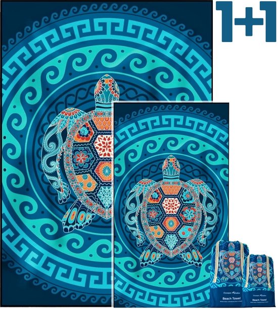 Diveblues® Duo Discount Pack - UltraSoft - 2 Serviettes de plage - Duo Travel Set - 1 x XXL (200x145) + 1 x L (178x80) - Serviette de Bain - Serviette de Plage Microfibre Premium