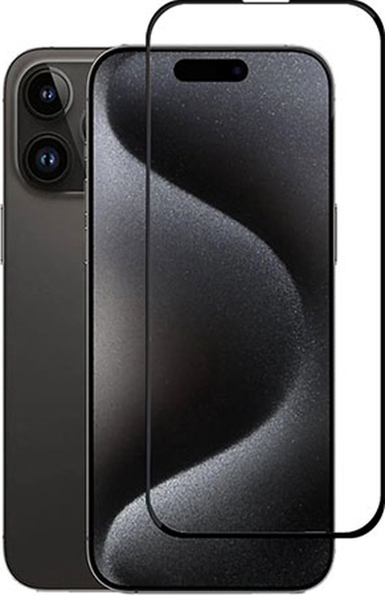 Screenprotector Geschikt voor iPhone 15 Pro Screenprotector Glas Gehard Tempered Glass Full Cover - Screenprotector Geschikt voor iPhone 15 Pro Screen Protector Screen Cover - 3D Clear - Met zwarte randjes