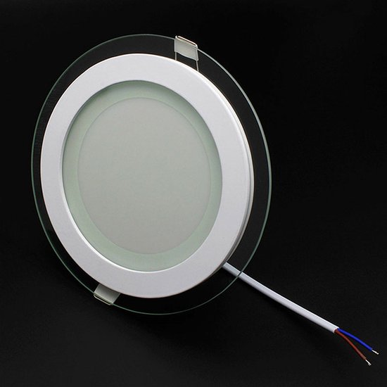 Downlight LED Slim - Encastré Rond 12W - Transparent / Wit Froid 6400K - Glas Wit Mat - Ø160mm