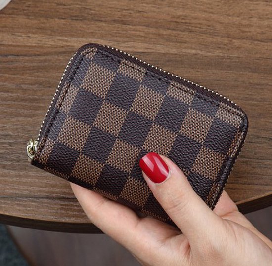 RFID Portemonnee met rits PU-leder brown square / Creditcardhouder- Pasjeshouder met... | bol