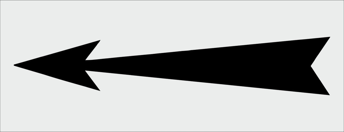 pijl - deurbordje pictogram - deur - tekstbordje - zelfklevend - geanodiseerd aluminium - 130 x 50 mm. - dikte 0,5 mm. - 5 jaar garantie!