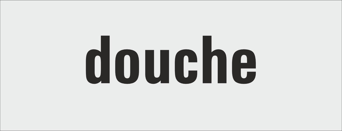 douche deurbordje - deur - tekstbordje - zelfklevend - geanodiseerd aluminium - 130 x 50 mm. - dikte 0,5 mm. - 5 jaar garantie!
