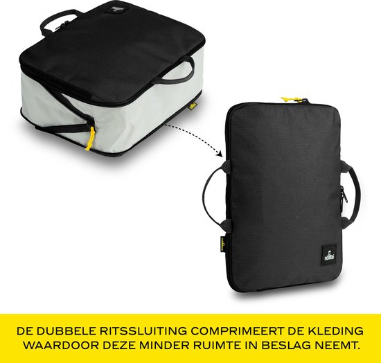 Cube d'emballage de compression NOMAD® | Taille L | Cube de compression puissant | Noir | Cube d'emballage organisateur de bagages