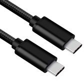 USB C kabel | Laadsnelheid 5V / 3A / 60 watt | USB 3.2 gen 1 | 5 Gb/s | Type C naar C | Male to male | Zwart | 1.5 meter | Allteq