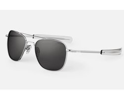 Randolph AF075 Piloten Zonnebril 55MM Bright Chrome Bayonet American Gray