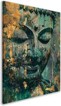 Peintures Bouddha - Peinture Religion - Décoration murale Or - Décoration murale chambre enfant - Peinture sur toile - Décoration chambre toile 100x150 cm