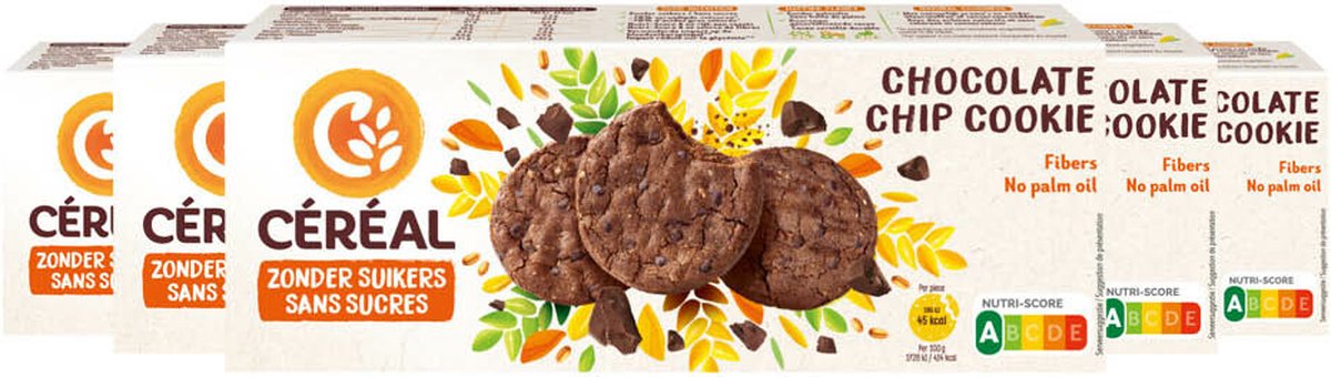 Céréal Chocolate Chip Cookie - 5 x 130 gr - Voordeelverpakking