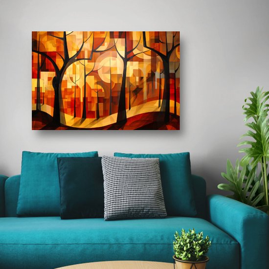 Décoration murale Arbres - Peintures Nature - Peintures toile Bâtiments - Peintures Classiques - Toile - Décoration chambre à coucher toile 90x60 cm