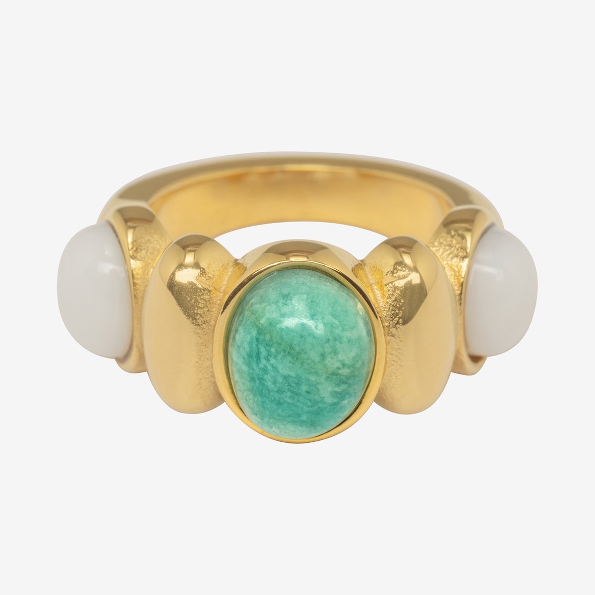 Essenza Mixed Colors Stones Ring Gold Size 7