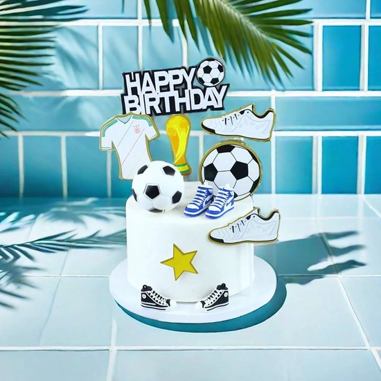 Voetbal Cupcake Toppers - Taartdecoratie Voor Kinderfeestjes En Voetbal Thema Feesten