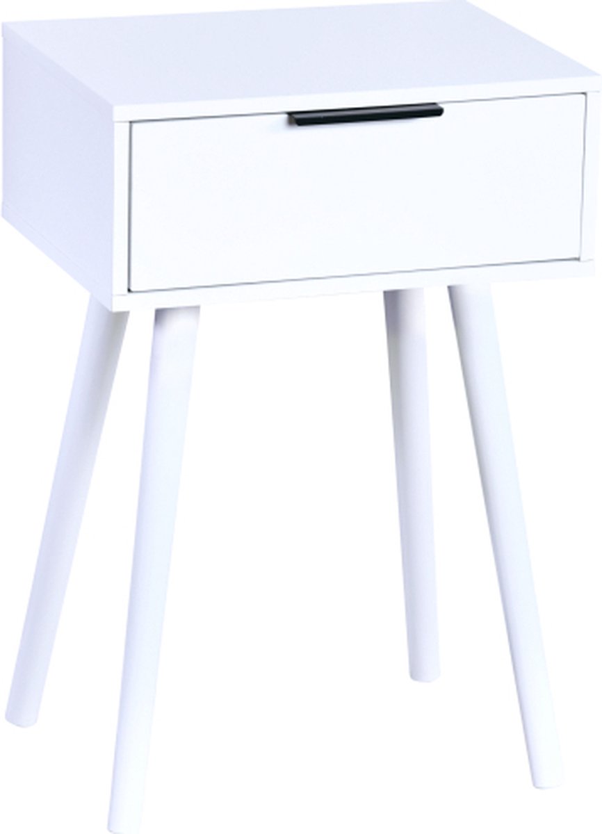 KESPER Bijzettafel met lade, nachtkastje, wit 40 x 30 x 59 cm