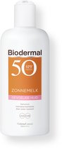 Bol.com Biodermal zonnemelk gevoelige huid - Zonnemelk voor de gevoelige huid -SPF50+ 200 ml aanbieding