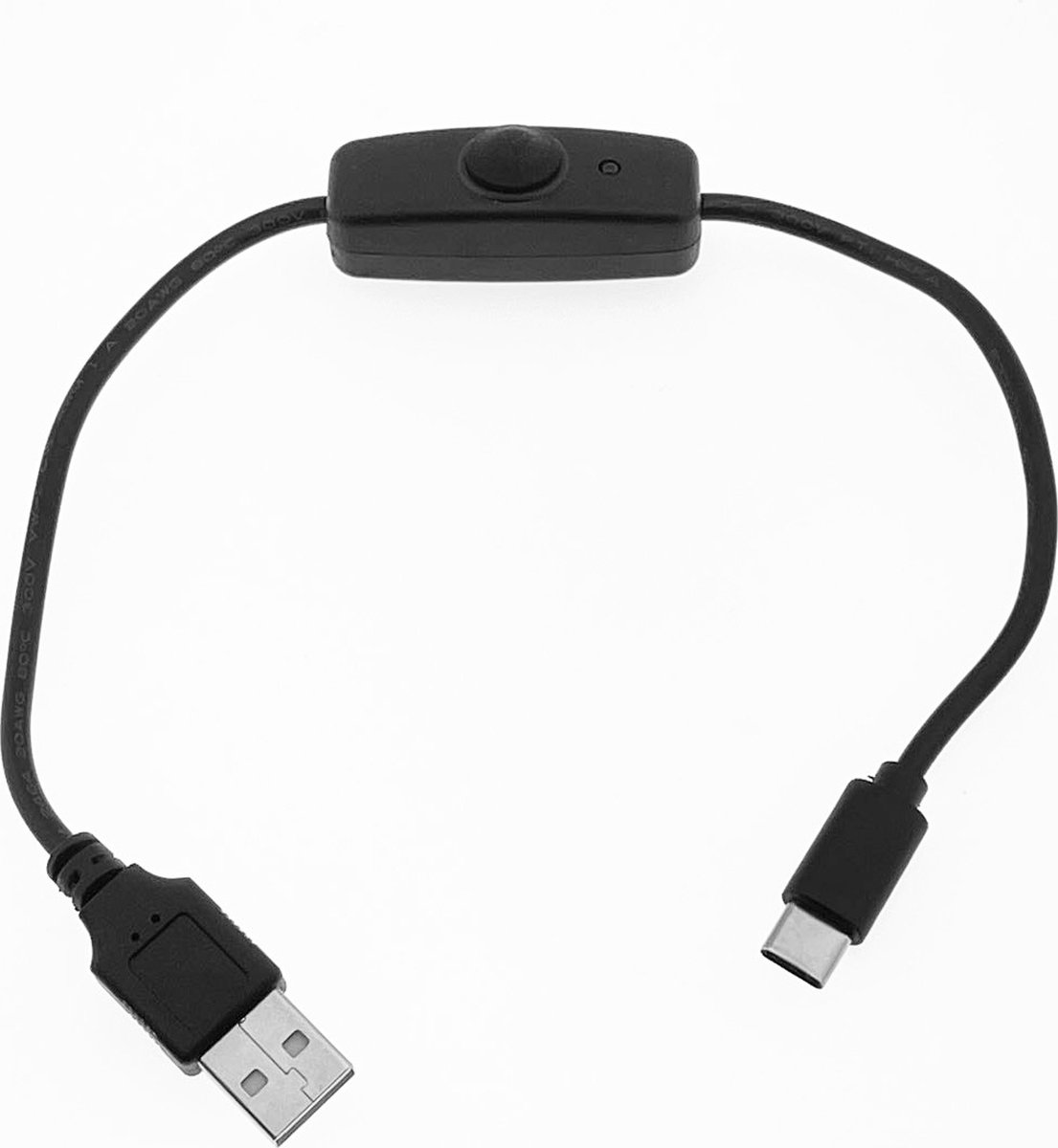 30cm Usb naar Usb type C Kabel Met Schakelaar Aan/Uit en gegevensoverdracht Kabel Verlengschakelaar Voor raspberry pie 4B LED Lamp Usb Ventilator Voeding Lijn Duurzame Adapter