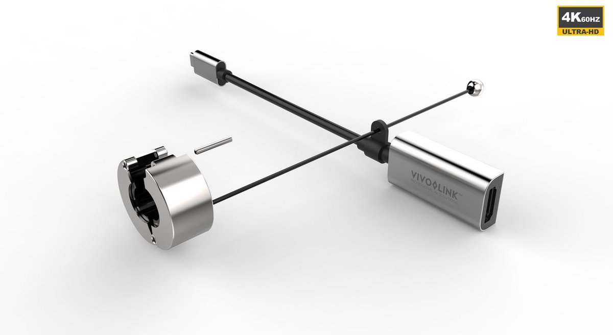Vivolink PROADRING4S video kabel adapter USB Type-C HDMI Zwart