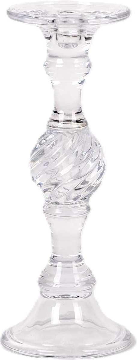 Rasteli Kaarsenhouder - glas - transparant - D12 x H36,5 cm Helder Glas