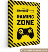Tableau Peinture Gaming - Citations - Manette - Zone Gaming - Jeu - 60x80 cm - Décoration murale