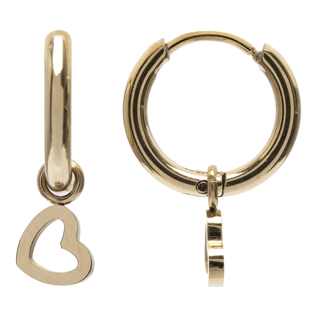 Kids Bijoux | oorringetjes met open hartje | meisjes | RVS | 8mm