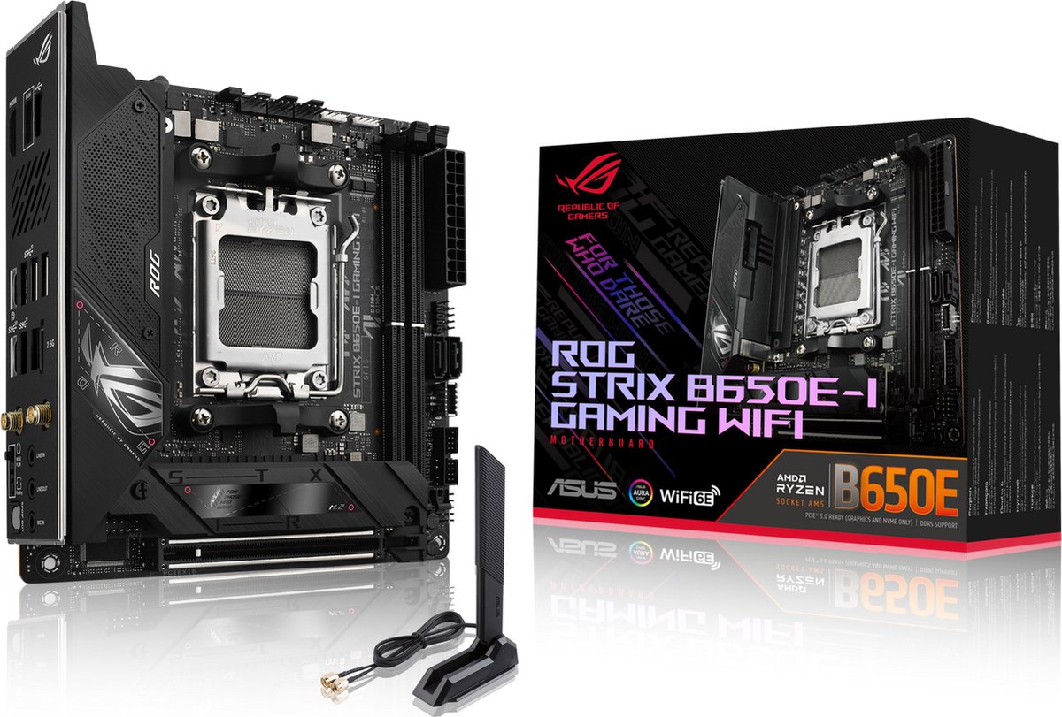 ASUS ROG Strix B650E-I Gaming WiFi RAID, 2.5 Gb-LAN, Wi-Fi 6E, BT 5.2, Sound, Mini-ITX