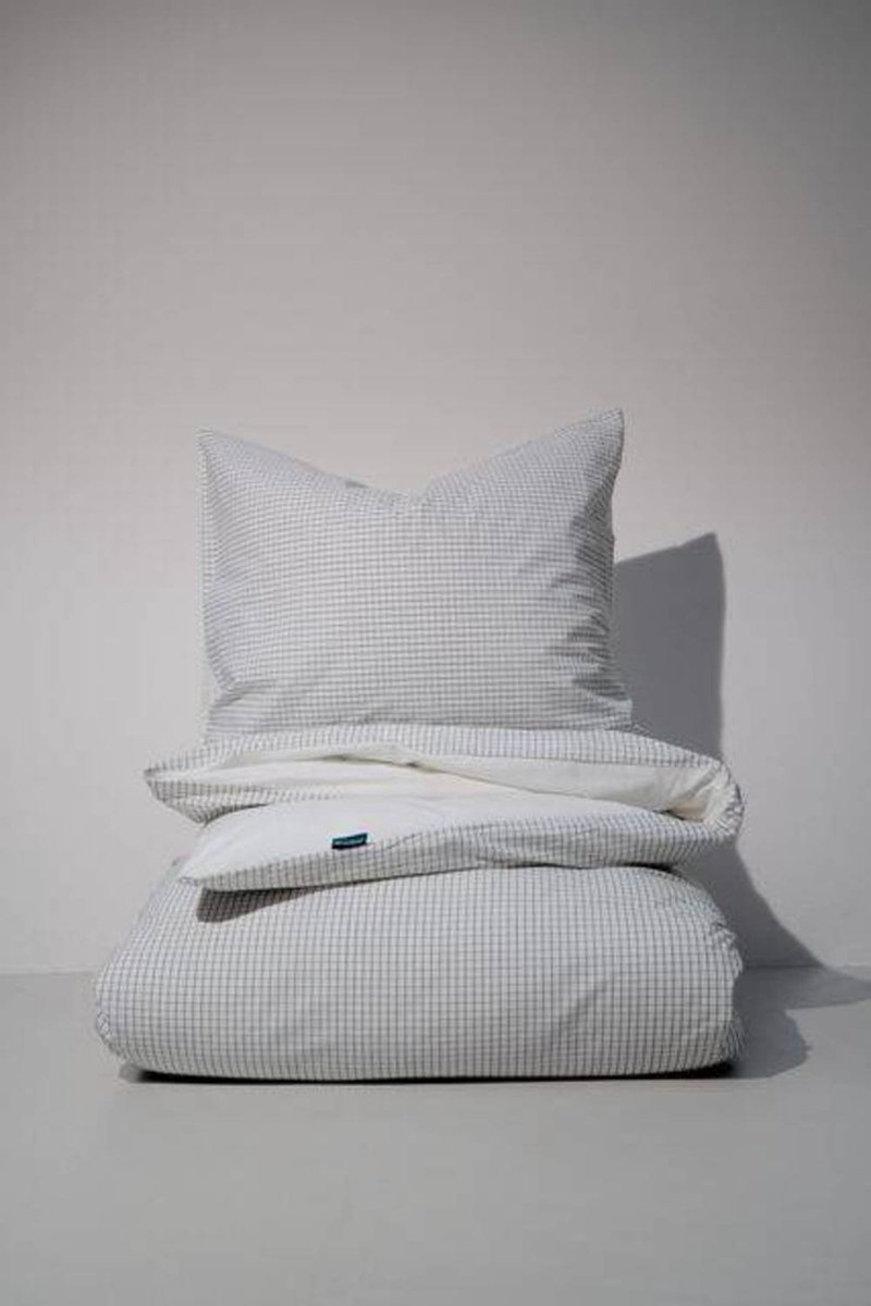 Auping Casual Squares Pure White - Kussensloopset Wit - Katoen Satijn